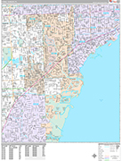 Coral Gables  Wall Map Premium Style